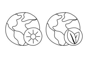 écologie. jeu d'icônes eco planète terre. vecteur