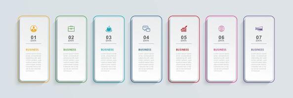 7 modèle d'index d'onglet d'infographie de données. abstrait d'illustration vectorielle. vecteur