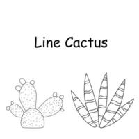 vecteur doodle illustration de cactus. ensemble d'éléments de cactus dessinés à la main. Doodle cactus mexicain