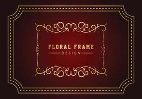 vecteur gratuit de design élégant cadre floral doré décoratif