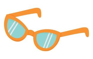 lunettes de soleil classiques simples pour marcher par temps ensoleillé. clipart de doodle plat. tous les objets sont repeints. vecteur