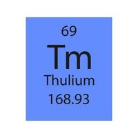 symbole du thulium. élément chimique du tableau périodique. illustration vectorielle. vecteur