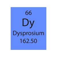 symbole de dysprosium. élément chimique du tableau périodique. illustration vectorielle. vecteur