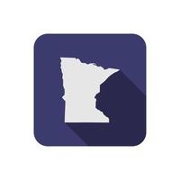 carte carrée de l'état du minnesota avec ombre portée vecteur