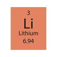 symbole du lithium. élément chimique du tableau périodique. illustration vectorielle. vecteur