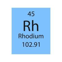 symbole du rhodium. élément chimique du tableau périodique. illustration vectorielle. vecteur