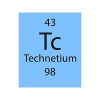 symbole du technétium. élément chimique du tableau périodique. illustration vectorielle. vecteur