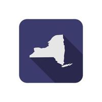 carte carrée de l'état de new york avec ombre portée vecteur
