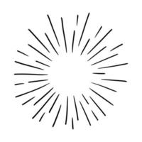 starburst, sunburst dessiné à la main. élément de design feux d'artifice rayons noirs. effet d'explosion comique. rayonnant, lignes radiales.