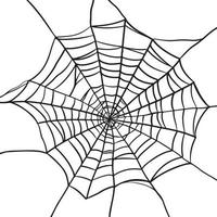 ensemble de toile d'araignée isolé sur fond blanc. doodle illustration vectorielle de toile d'araignée. vecteur