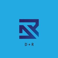 illustration simple du logo d et r adaptée aux noms de marque et autres vecteur