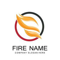 création de logo de flamme brûlante, illustration d'icône de marque de produit vecteur
