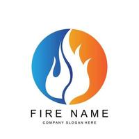 création de logo de flamme brûlante, illustration d'icône de marque de produit vecteur