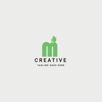 logo d'entreprise moderne et minimal avec couleur verte et vecteur gratuit de feuille