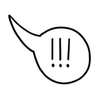 illustration vectorielle d'un point d'exclamation isolé sur fond blanc. griffonnage dessin à la main vecteur