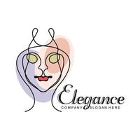 création de logo beauté femme, illustration vectorielle de salon de coiffure vecteur