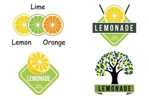 conception de fond d'écran vectoriel logo de plante de fruit de citron avec de la vitamine c, jaune, dans le jardin et le marché