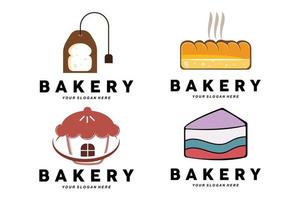 logo de pain, illustration de conception de nourriture de blé, vecteur de boulangerie, cupcake