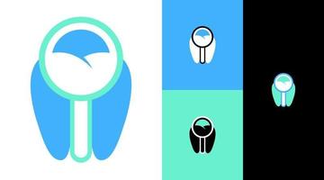 dentisterie dentaire médicale avec concept de conception de logo d'entreprise loupe vecteur