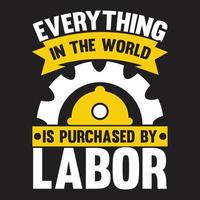 conception de t-shirt de la fête du travail vecteur