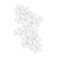 dessin de fleur de cloche page de coloriage d'élément graphique d'impression de style doodle vecteur