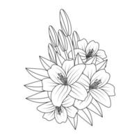 fleur de lys coloriage dessin pour enfants activies art avec illustration de dessin au trait vecteur