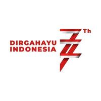 logo de la fête de l'indépendance de l'indonésie. dirgahayu se traduit par longévité ou longue vie vecteur
