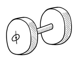 illustration vectorielle d'un haltère isolé sur fond blanc. griffonnage dessin à la main vecteur