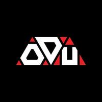 création de logo de lettre triangle odu avec forme de triangle. monogramme de conception de logo triangle odu. modèle de logo vectoriel triangle odu avec couleur rouge. logo triangulaire odu logo simple, élégant et luxueux. odu