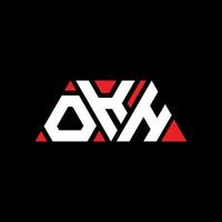 création de logo de lettre triangle okh avec forme de triangle. monogramme de conception de logo triangle okh. modèle de logo vectoriel triangle okh avec couleur rouge. logo triangulaire okh logo simple, élégant et luxueux. d'accord