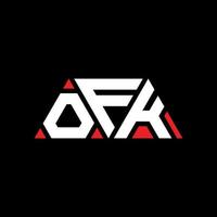 création de logo de lettre triangle ofk avec forme de triangle. monogramme de conception de logo triangle ofk. modèle de logo vectoriel triangle ofk avec couleur rouge. logo triangulaire ofk logo simple, élégant et luxueux. ofk