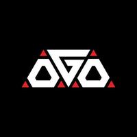 création de logo de lettre triangle ogo avec forme de triangle. monogramme de conception de logo triangle ogo. modèle de logo vectoriel triangle ogo avec couleur rouge. logo triangulaire ogo logo simple, élégant et luxueux. moi