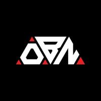 création de logo de lettre triangle obn avec forme de triangle. monogramme de conception de logo triangle obn. modèle de logo vectoriel triangle obn avec couleur rouge. obn logo triangulaire logo simple, élégant et luxueux. obn