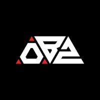 création de logo de lettre triangle obz avec forme de triangle. monogramme de conception de logo triangle obz. modèle de logo vectoriel triangle obz avec couleur rouge. logo triangulaire obz logo simple, élégant et luxueux. obz