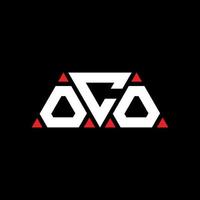 création de logo de lettre triangle oco avec forme de triangle. monogramme de conception de logo triangle oco. modèle de logo vectoriel triangle oco avec couleur rouge. logo triangulaire oco logo simple, élégant et luxueux. oco