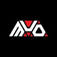 création de logo de lettre de triangle muo avec forme de triangle. monogramme de conception de logo triangle muo. modèle de logo vectoriel triangle muo avec couleur rouge. muo logo triangulaire logo simple, élégant et luxueux. muo