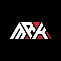 création de logo de lettre triangle mrk avec forme de triangle. monogramme de conception de logo triangle mrk. modèle de logo vectoriel triangle mrk avec couleur rouge. logo triangulaire mrk logo simple, élégant et luxueux. monsieur