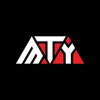 création de logo de lettre triangle mty avec forme de triangle. monogramme de conception de logo triangle mty. modèle de logo vectoriel triangle mty avec couleur rouge. logo triangulaire mty logo simple, élégant et luxueux. mty