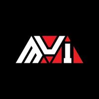 création de logo de lettre triangle mui avec forme de triangle. monogramme de conception de logo triangle mui. modèle de logo vectoriel triangle mui avec couleur rouge. logo triangulaire mui logo simple, élégant et luxueux. mui
