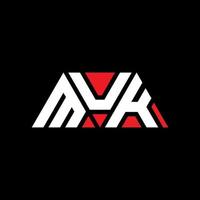 création de logo de lettre triangle muk avec forme de triangle. monogramme de conception de logo triangle muk. modèle de logo vectoriel triangle muk avec couleur rouge. logo triangulaire muk logo simple, élégant et luxueux. muk