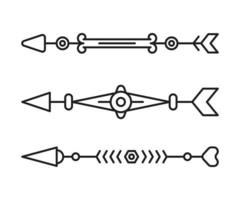 flèche tribale dessin au trait illustration de décoration de mariage vecteur