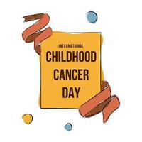 tableau d'art en ligne vecteur d'illustration de la journée du cancer chez l'enfant. adapté au contenu des médias sociaux, aux outils de marketing et à la publicité