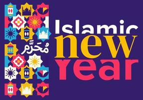 illustration vectorielle géométrique moderne du nouvel an islamique. vecteur