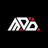 création de logo de lettre triangle mdd avec forme de triangle. monogramme de conception de logo triangle mdd. modèle de logo vectoriel triangle mdd avec couleur rouge. logo triangulaire mdd logo simple, élégant et luxueux. mdd