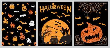 illustration d'adobe illustrator symboles d'halloween illustrations dessinées à la main vecteur