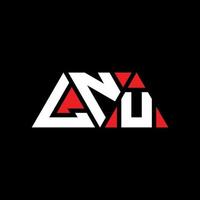 création de logo de lettre triangle lnu avec forme de triangle. monogramme de conception de logo triangle lnu. modèle de logo vectoriel triangle lnu avec couleur rouge. lnu logo triangulaire logo simple, élégant et luxueux. lnu