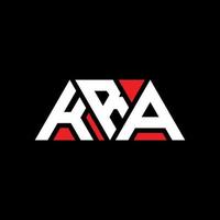 création de logo de lettre triangle kra avec forme de triangle. monogramme de conception de logo triangle kra. modèle de logo vectoriel triangle kra avec couleur rouge. logo triangulaire kra logo simple, élégant et luxueux. kra