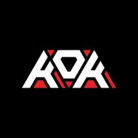 création de logo de lettre kok triangle avec forme de triangle. monogramme de conception de logo triangle kok. modèle de logo vectoriel triangle kok avec couleur rouge. logo triangulaire kok logo simple, élégant et luxueux. kok