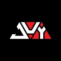 création de logo de lettre triangle juy avec forme de triangle. monogramme de conception de logo de triangle de juy. modèle de logo vectoriel triangle juy avec couleur rouge. logo triangulaire juy logo simple, élégant et luxueux. jus