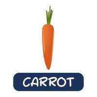 vecteur de légumes carotte dessin animé isolé sur fond blanc